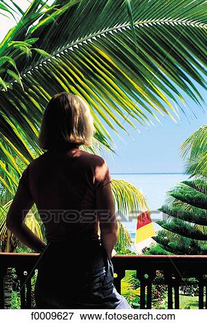 Mauritius, Grand Baie, balcony with sea view View Large Photo Image Stock Photo - Mauritius, Grand Baie, balcony with sea view. Fotosearch