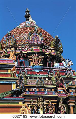 Stock Image - Mauritius, hinduist Tamil temple. Fotosearch