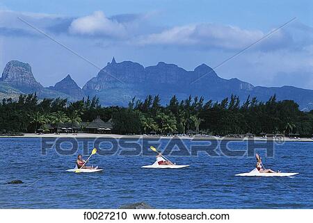 Mauritius, kayaking in the lagoon View Large Photo Image Stock Image - Mauritius, kayaking in the lagoon. Fotosearch