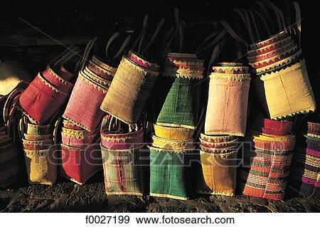 Mauritius, Port-Louis, colored baskets on sale View Large Photo Image Stock Photo - Mauritius, Port-Louis, colored baskets on sale. Fotosearch
