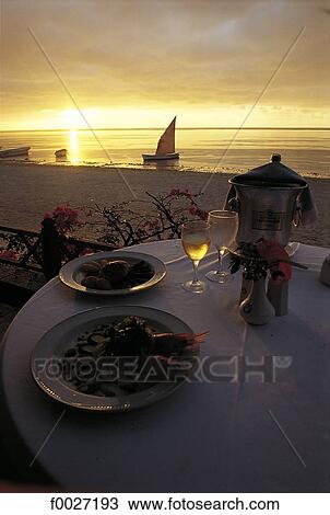Mauritius, Trou-aux-Biches, restaurant terrace, sunset View Large Photo Image Stock Image - Mauritius, Trou-aux-Biches, restaurant terrace, sunset. Fotosearch