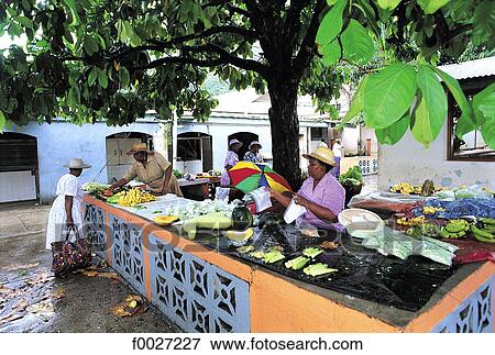 Seychelles, Mahé, Victoria, fruits stall View Large Photo Image Stock Photo - Seychelles, Mahé, Victoria, fruits stall. Fotosearch