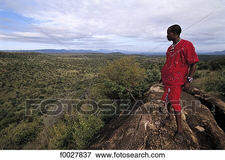 Stock Photo - Kenya, Il Ngwesi, young Maasai. Fotosearch