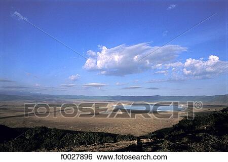 Tanzania, Ngorongoro crater and lake View Large Photo Image Stock Photograph - Tanzania, Ngorongoro crater and lake. Fotosearch
