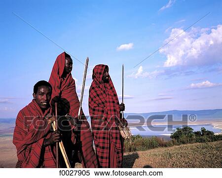 Tanzania, Ngorongoro crater, Maasai View Large Photo Image Stock Photography - Tanzania, Ngorongoro crater, Maasai. Fotosearch