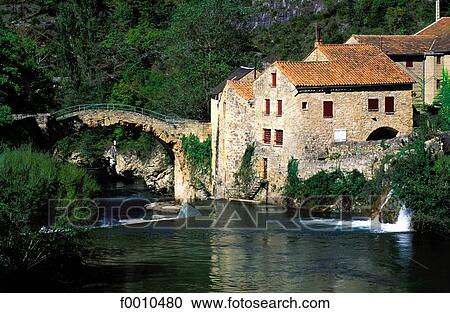 Stock Image - France, Aveyron, Dourbie Valley. Fotosearch