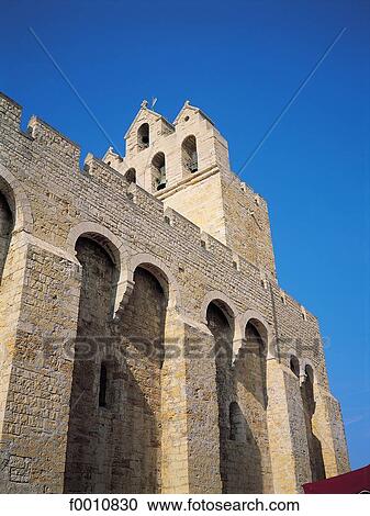 Stock Image - France, Avignon, city walls and cathedral. Fotosearch