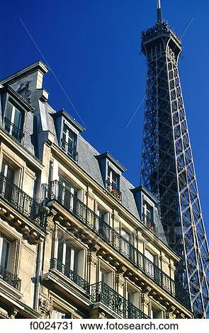 Stock Image - France, Paris, Eiffel Tower and building. Fotosearch