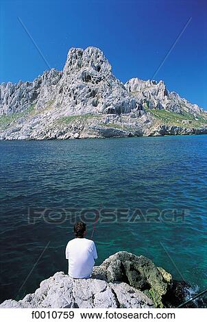Stock Photo - France, Provence, Marseilles, The Goudes district, calanque. Fotosearch