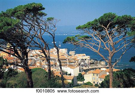 France, Provence, Saint Tropez, the bay and the village View Large Photo Image Stock Photography - France, Provence, Saint Tropez, the bay and the village. Fotosearch