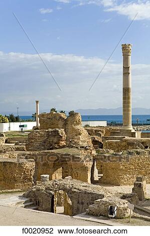 Stock Image - Tunisia, Carthage, Roman thermae. Fotosearch