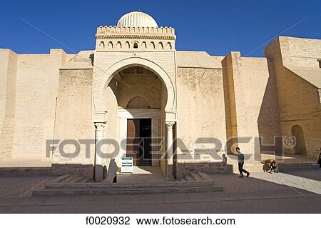 Stock Image - Tunisia, Kairouan, Mosque of Sidi Okaba. Fotosearch