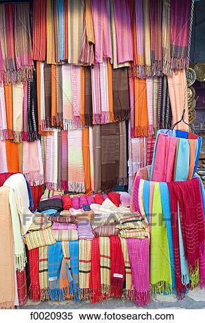 Tunisia, Kairouan, selling multicoloured scarfs View Large Photo Image Stock Photography - Tunisia, Kairouan, selling multicoloured scarfs. Fotosearch