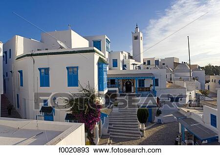 Stock Image - Tunisia, Sidi Bou Said, cafe des Nattes. Fotosearch