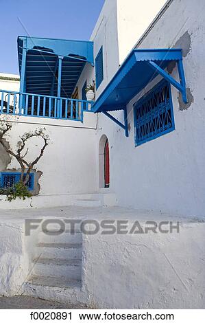 Tunisia, Sidi Bou Said, traditional architecture View Large Photo Image Stock Image - Tunisia, Sidi Bou Said, traditional architecture. Fotosearch