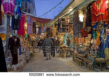 Tunisia, Tunis, souks by night View Large Photo Image Stock Image - Tunisia, Tunis, souks by night. Fotosearch