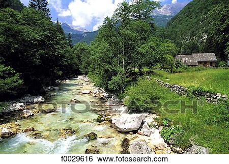 Stock Photograph - Slovenia, Alps, upper Soca valley. Fotosearch