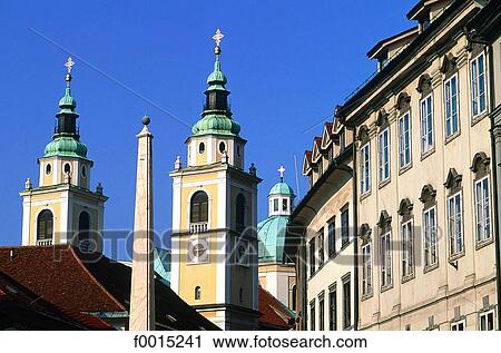 Slovenia, Lubiana, old city, cathedral View Large Photo Image Stock Image - Slovenia, Lubiana, old city, cathedral. Fotosearch