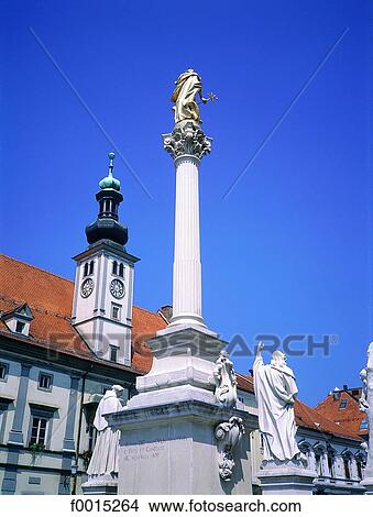 Slovenia, Maribor, baroque monument by the city hall View Large Photo Image Picture - Slovenia, Maribor, baroque monument by the city hall. Fotosearch