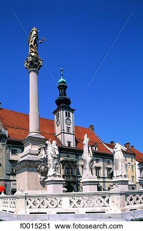Slovenia, Maribor, baroque monument by the city hall View Large Photo Image Stock Image - Slovenia, Maribor, baroque monument by the city hall. Fotosearch
