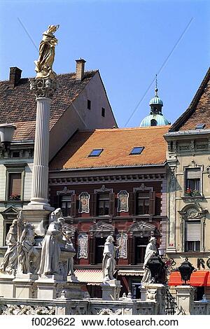 Slovenia, Maribor, baroque monument by the city hall View Large Photo Image Stock Image - Slovenia, Maribor, baroque monument by the city hall. Fotosearch