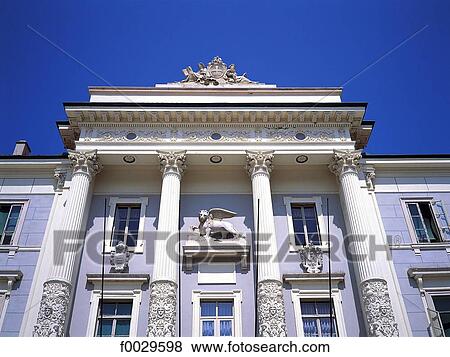 Slovenia, Piran, city hall View Large Photo Image Stock Photo - Slovenia, Piran, city hall. Fotosearch