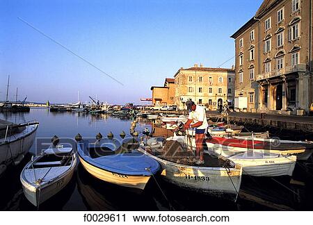 Slovenia, Piran, fishing port View Large Photo Image Stock Image - Slovenia, Piran, fishing port. Fotosearch