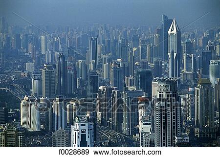 China, Shanghai, overview from Jin Mao Tower View Large Photo Image Stock Photo - China, Shanghai, overview from Jin Mao Tower. Fotosearch
