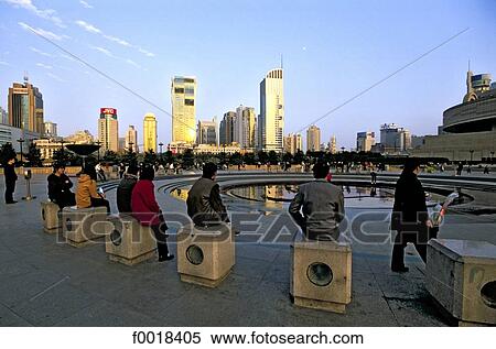 Stock Photography - China, Shanghai, people's square. Fotosearch
