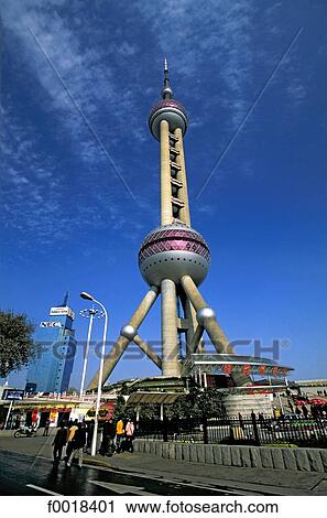 China, Shanghai, Pudong, TV Tower View Large Photo Image Stock Image - China, Shanghai, Pudong, TV Tower. Fotosearch