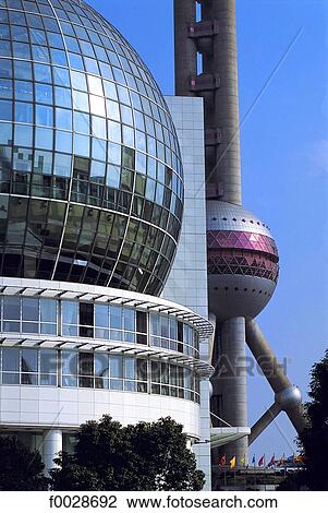 China, Shanghai, Pudong, TV Tower View Large Photo Image Stock Image - China, Shanghai, Pudong, TV Tower. Fotosearch