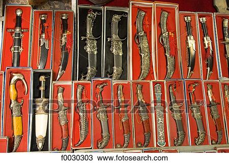 China, Xinjiang, kashgar, traditional Uyghur knifes View Large Photo Image Stock Image - China, Xinjiang, kashgar, traditional Uyghur knifes. Fotosearch