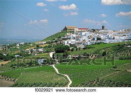 Stock Image - Spain, Andalusia, Alhama de Granada, white village. Fotosearch