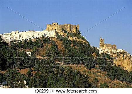 Spain, Andalusia, Arcos de la Frontera city and walls View Large Photo Image Stock Photo - Spain, Andalusia, Arcos de la Frontera city and walls. Fotosearch