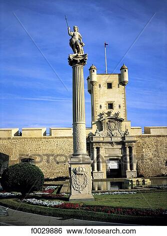 Stock Photograph - Spain, Andalusia, Cadix, Puerta de Terra gate. Fotosearch