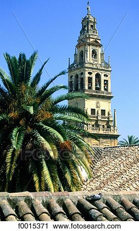 Stock Image - Spain, Andalusia, Cordoba, belfry-minaret of the Mezquita. Fotosearch