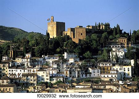 Stock Image - Spain, Andalusia, Granada, overview on the ramparts. Fotosearch