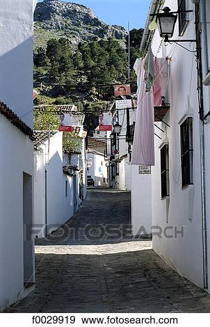 Stock Photo - Spain, Andalusia, Grazalema, white village. Fotosearch