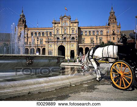 Spain, Andalusia, Seville, plaza de Espana, horse drinking in the fountain View Large Photo Image Stock Photo - Spain, Andalusia, Seville, plaza de Espana, horse drinking in the fountain. Fotosearch
