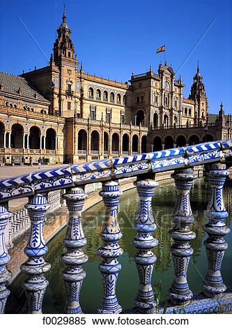 Stock Photography - Spain, Andalusia, Seville, plaza de Espana. Fotosearch