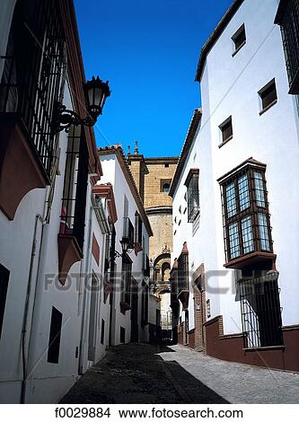 Spain, Andalusia, white village, lane View Large Photo Image Picture - Spain, Andalusia, white village, lane. Fotosearch
