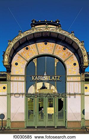 Stock Photography - Autriche, Vienne, café Karlsplatz, façade Art nouveau. Fotosearch