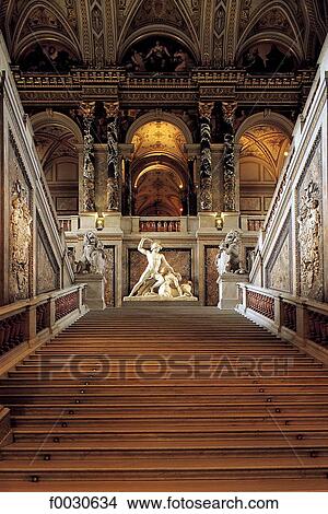 Autriche, Vienne, Kunsthistorisches Museum, musée d'histoire de l'art, grand escalier View Large Photo Image Picture - Autriche, Vienne, Kunsthistorisches Museum, musée d'histoire de l'art, grand escalier. Fotosearch