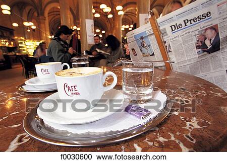 Autriche, Vienne, lecture du journal au café central View Large Photo Image Stock Image - Autriche, Vienne, lecture du journal au café central. Fotosearch