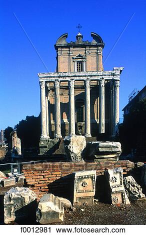 Italie, Rome, le Forum, temple d'Antonin et Faustine View Large Photo Image Stock Image - Italie, Rome, le Forum, temple d'Antonin et Faustine. Fotosearch