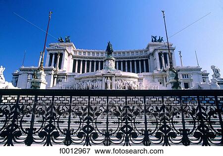 Italie, Rome, monument Victor Emmanuel et grille de fer forgé View Large Photo Image Stock Photo - Italie, Rome, monument Victor Emmanuel et grille de fer forgé. Fotosearch
