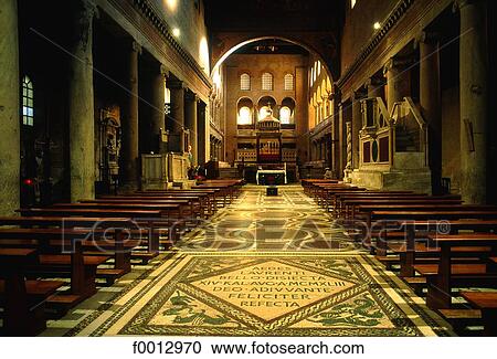 Italie, Rome, nef de la basilique Saint-Laurent-hors-les-murs View Large Photo Image Stock Image - Italie, Rome, nef de la basilique Saint-Laurent-hors-les-murs. Fotosearch