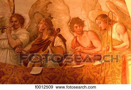 Italie, Rome, église San Gregorio, fresque: anges musiciens View Large Photo Image Stock Photo - Italie, Rome, église San Gregorio, fresque: anges musiciens. Fotosearch
