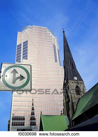 Canada, Québec, Montréal, église et gratte-ciel View Large Photo Image Stock Photo - Canada, Québec, Montréal, église et gratte-ciel. Fotosearch