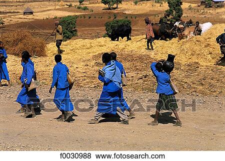 Ethiopia, Amhara schoolgirls View Large Photo Image Stock Photo - Ethiopia, Amhara schoolgirls. Fotosearch